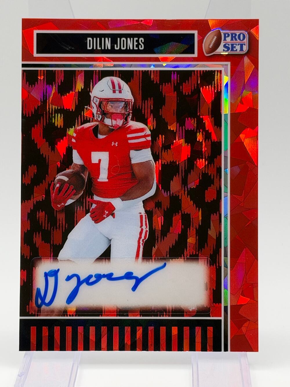 2025 Leaf Metal Football Dilin Jones Red Crystal Auto 3/3 SSP LSU Tigers